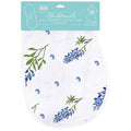 Bluebonnets Baby Burp Cloth and Bib 2 in 1  Soft Bamboo Organic Cotton Combo