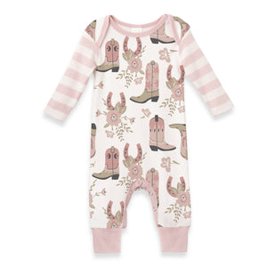 Baby Girl's Cowgirl Boots Cotton Romper youth