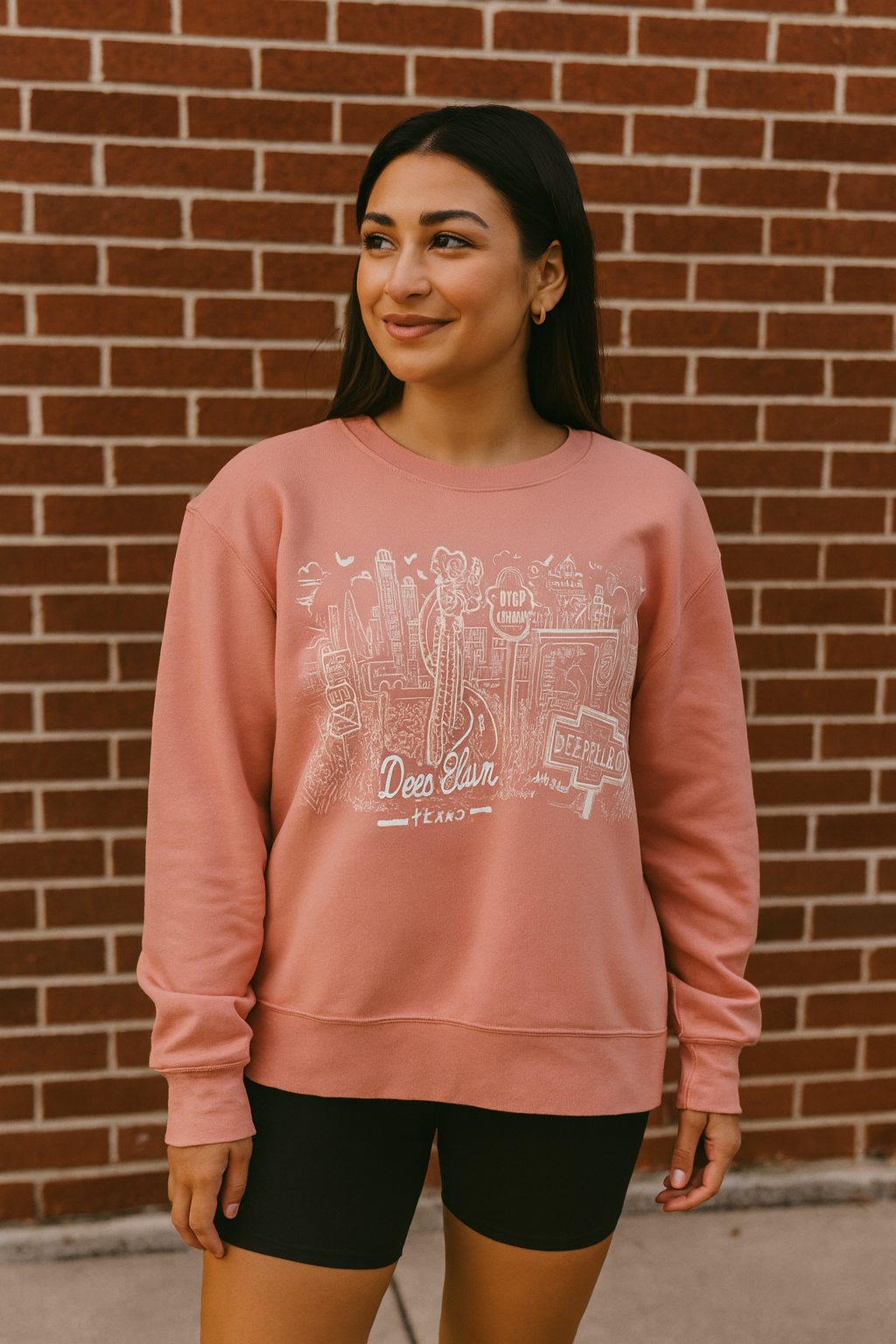 Deep Ellum Texas Icons soft brushed crewneck sweatshirt