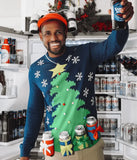 Christmas Tree Beer Holder Men's Ugly Christmas Sweater