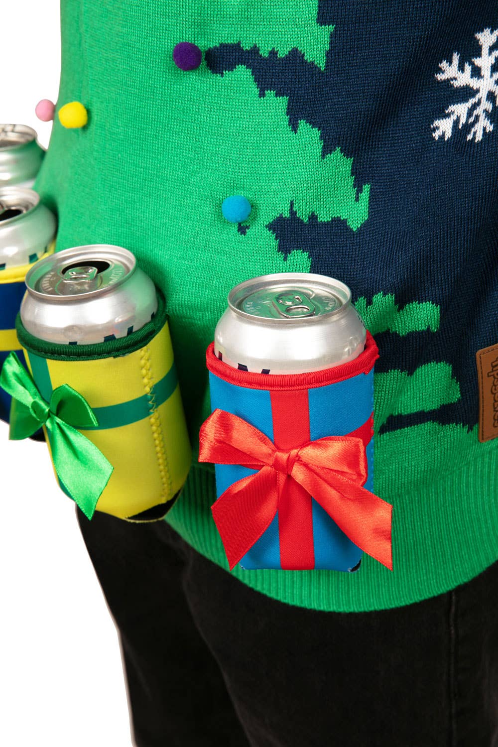 Christmas Tree Beer Holder Men's Ugly Christmas Sweater