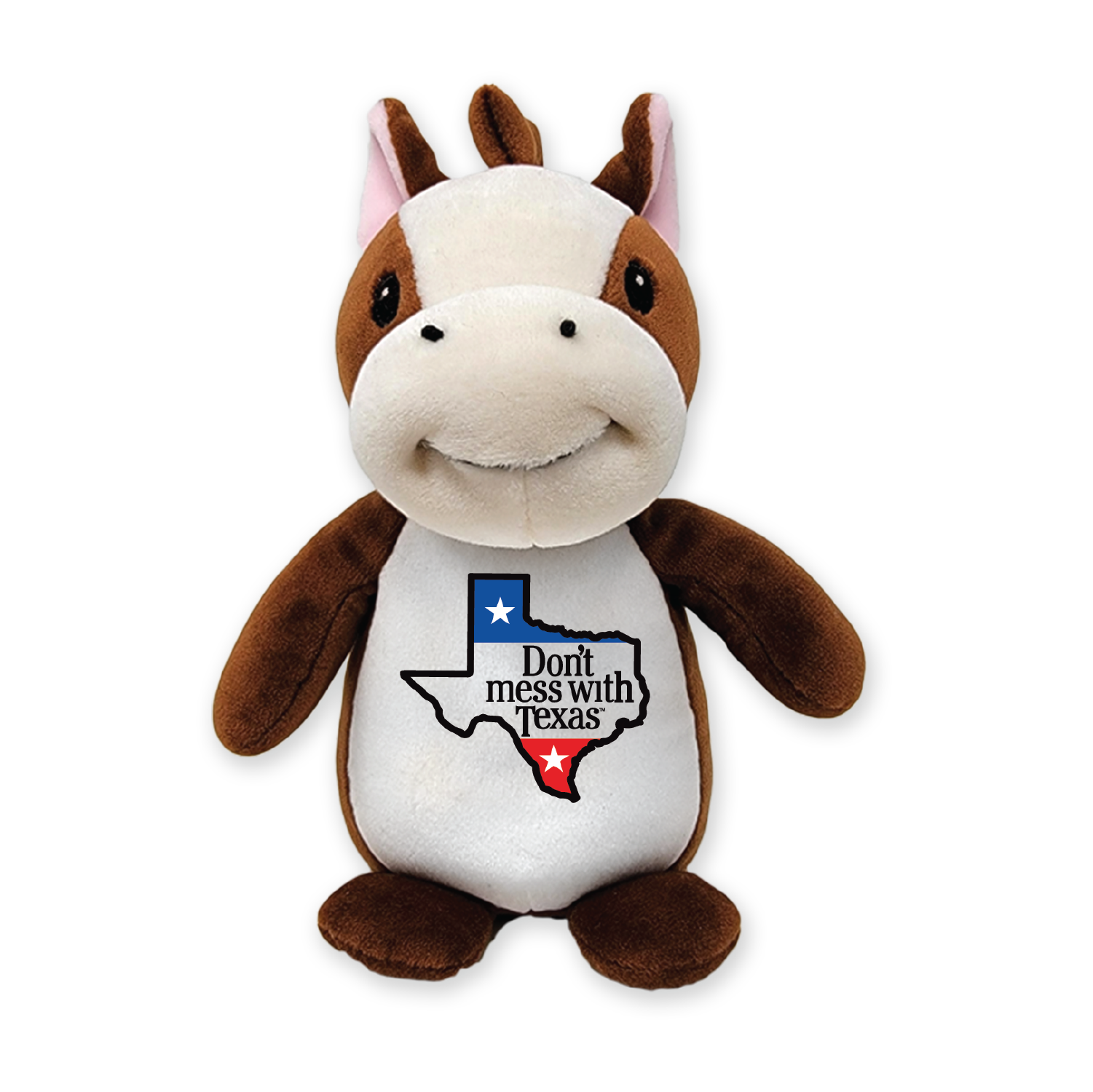 Squishy Brown Horse Plush - Don't Mess with Texas  6" Tall