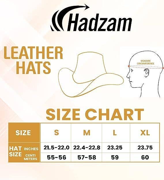 Unisex Black Shapeable Western Leather Outback Cowboy Hat