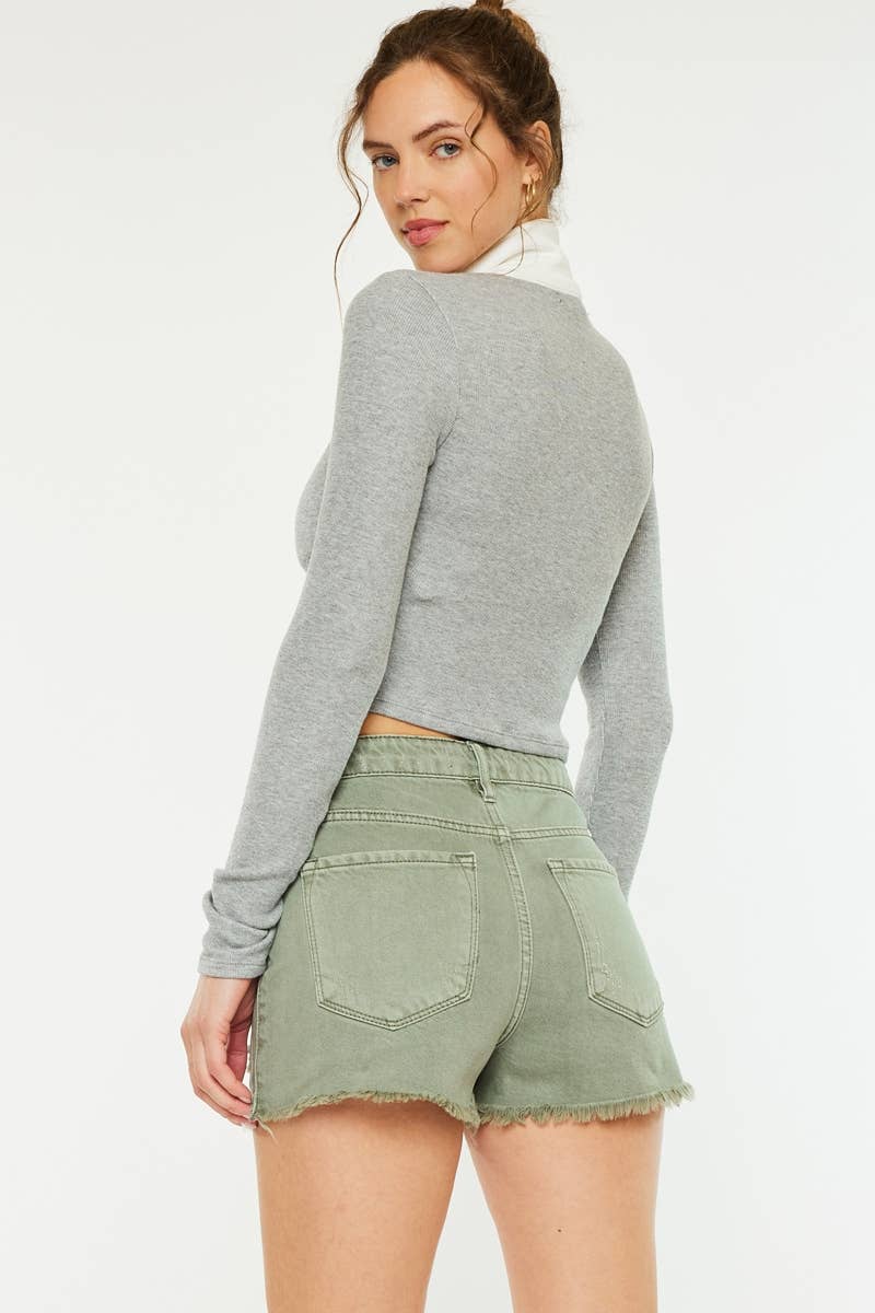 Womens High Rise Denim Shorts