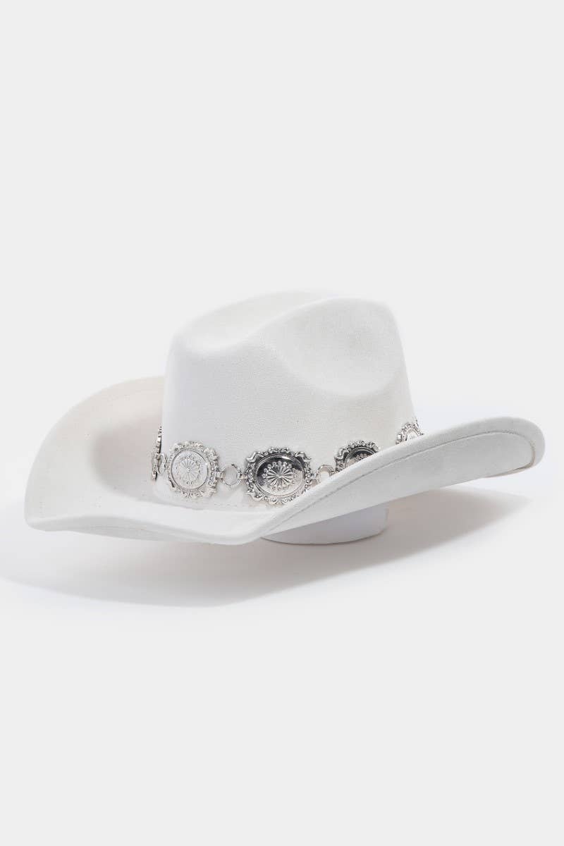 Metallic Concho Chain Cowboy Hat