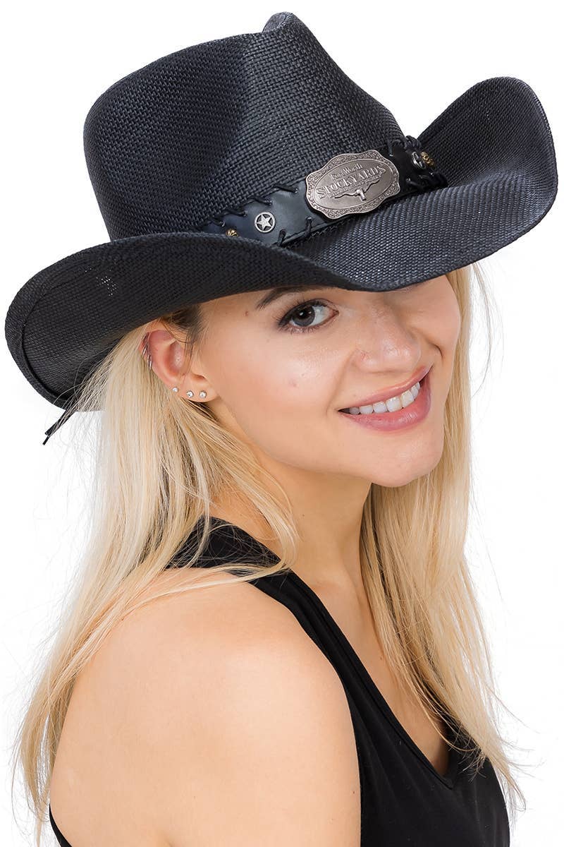 Fort Worth Stockyards Longhorn Western Cowboy Hat: BLACK / ONE SIZE