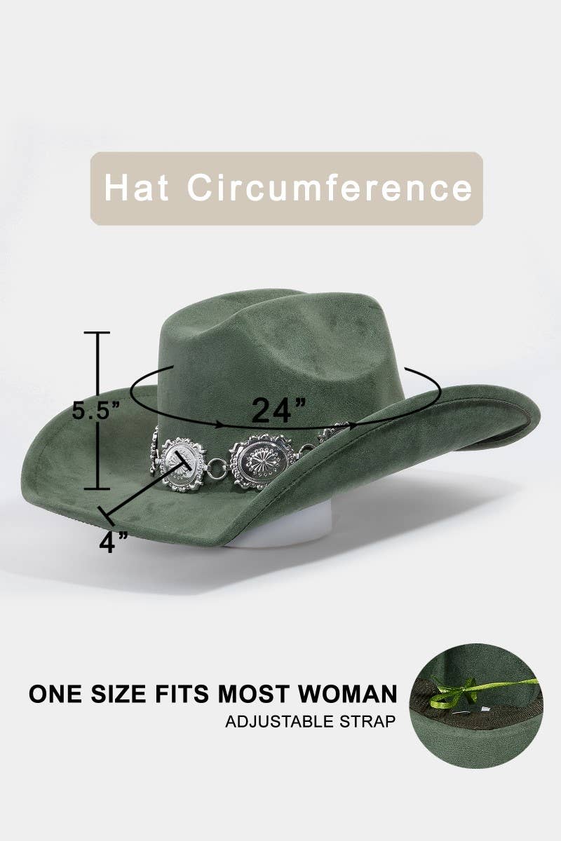 Metallic Concho Chain Cowboy Hat
