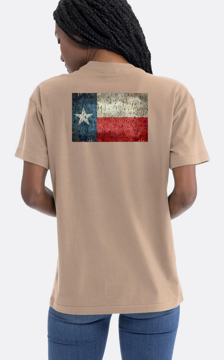 Texas Flag on the back Heavyweight oversized Tee