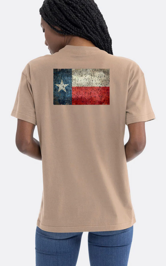 Texas Flag on the back Heavy weight oversized Tee