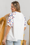 PARTY IN THE USA SPANGLE PUFF SLEEVES TOP