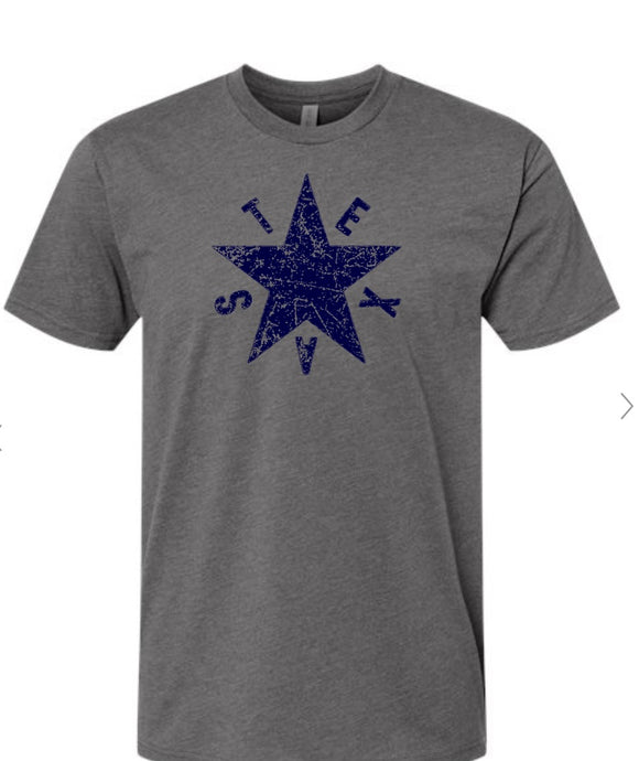 8-46 Texas Republic Star T-Shirt Original Texas Flag!