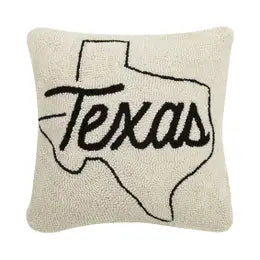 Texas Wool Hooked Pillow