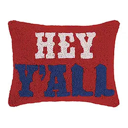 Hey Y'all With Cowboy Boots Hook Pillow
