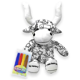 8.5" Texas Color Me Plush Longhorn
