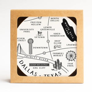 Dallas Neighborhoods Map Coaster Set