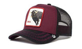 BULL  Retro Trucker 2-Tone Pull Patch Hat By Snapback - CARDINAL & BLACK