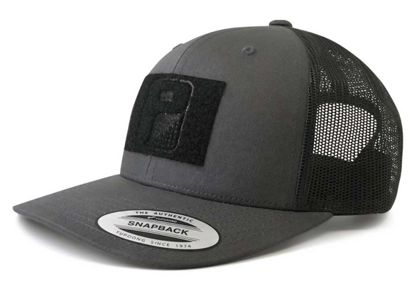 Retro Trucker 2-Tone Pull Patch Hat By Snapback - Charcoal and Black