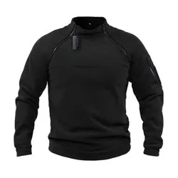 Men's Black Fleece Pullover Sweatshirt Sweater Outdoor Tactical Polar Fleece for Hunting Traveling
