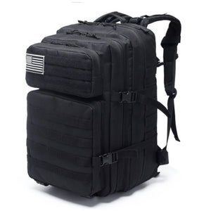 Black Large Hiking Waterproof Rucksack Bag molle Patch Tactical Backpack comes with 2 patches of your choice