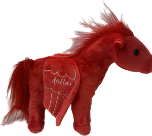 Dallas Pegasus Red Plush Horse