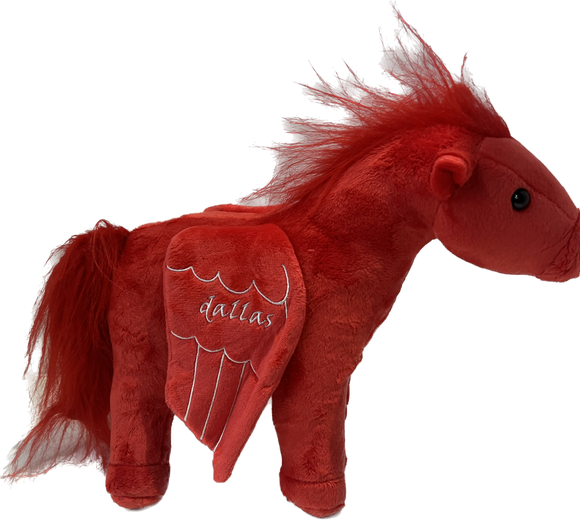 Dallas Pegasus Red Plush Horse