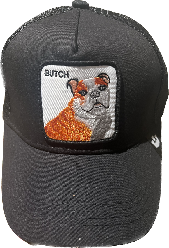 BUTCH  Retro Trucker 2-Tone Pull Patch Hat By Snapback -  BLACK