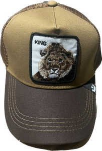 KING  Retro Trucker 2-Tone Pull Patch Hat By Snapback -  TAN & BROWN