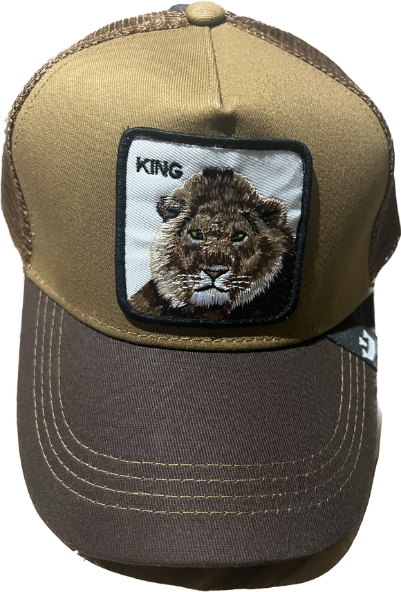 KING  Retro Trucker 2-Tone Pull Patch Hat By Snapback -  TAN & BROWN