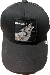 LONEWOLF  Retro Trucker 2-Tone Pull Patch Hat By Snapback - BLACK