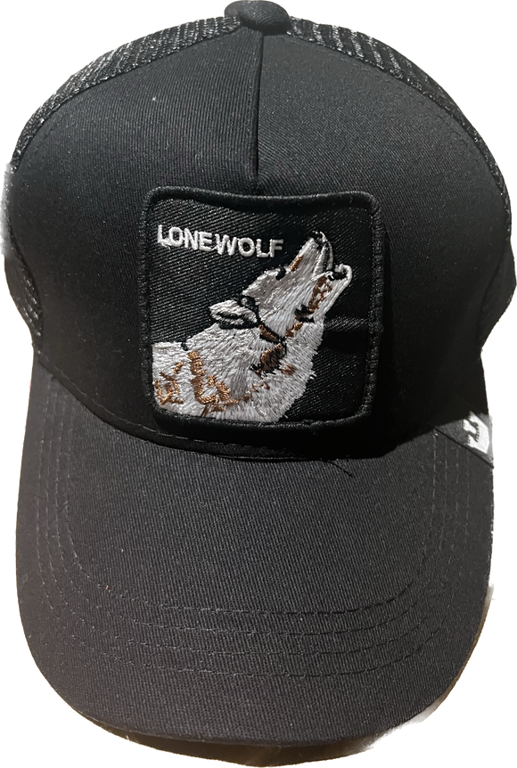 LONEWOLF  Retro Trucker 2-Tone Pull Patch Hat By Snapback - BLACK