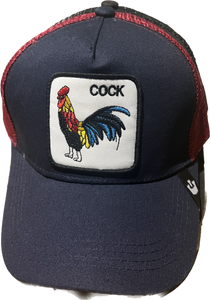 COCK   Retro Trucker 2-Tone Pull Patch Hat By Snapback - NAVY RED