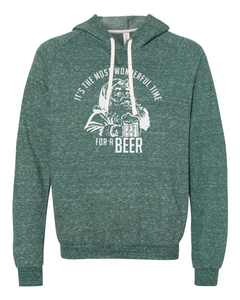 It's The Most Wonderful Time For A Beer Green Snow Heather French Terry Hoodie