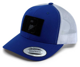 Call Me Old Fashioned Retro Trucker 2-Tone Pull Patch Hat By Snapback - Royal Blue and White