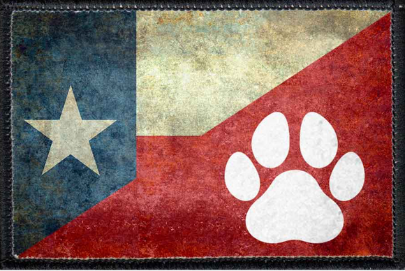 Texas Flag with Paw - Removable Patch