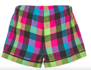 Women's Double-Brushed Cotton Flannel Short  Plaid