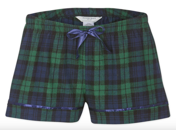 Women's Double-Brushed Cotton Flannel Short  Plaid