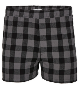 MEN'S 100% COTTON DOUBLE-BRUSHED FLANNEL BOXER Black Grey with Dallas Skyline