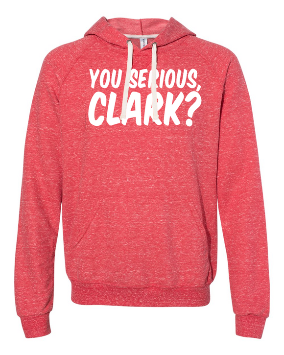 You Serious Clark? Red Snow Heather Hoodie
