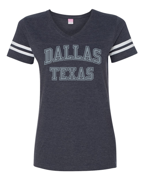 Dallas Texas Football Jersey Womens V-Neck Shirt