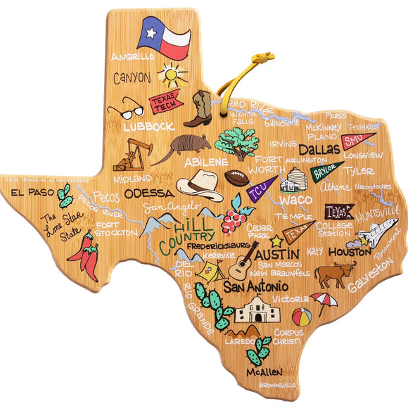 Texas Cutting Board with Artwork by Fish Kiss™