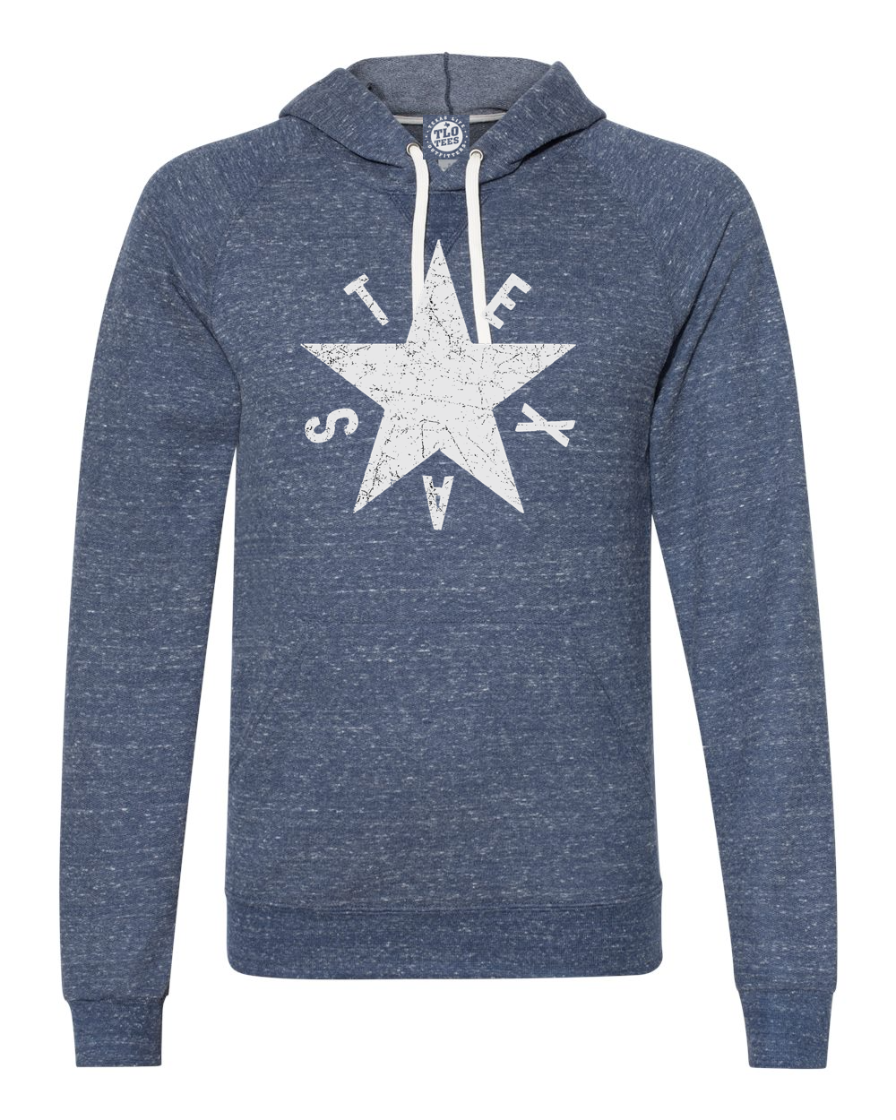 Texas Republic Star Snow Heather French Terry Hoodie Sweatshirt
