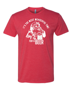 It's The Most Wonderful Time For A Beer Red Heather T-shirt
